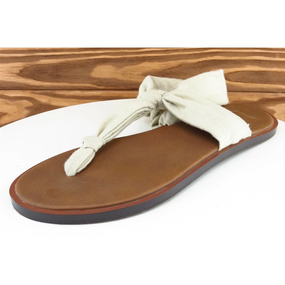 Sanuk Sz 9 M Beige Slingback Fabric Women Sandals 1091449‎